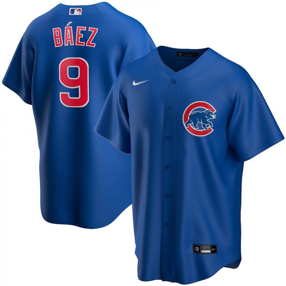 Men's Chicago Cubs Javier Baez #9 Nike Royal Alternate Player MLB Jersey