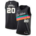 Men's San Antonio Spurs Manu Ginobili #20 Nike Black 20/21 Swingman NBA Jersey-City Edition