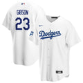 Men's Los Angeles Dodgers Kirk Gibson #23 Nike White 2020 World Series Champions Home MLB Jersey
