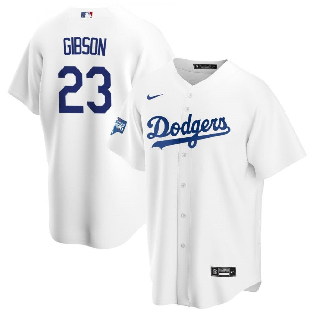 Men's Los Angeles Dodgers Kirk Gibson #23 Nike White 2020 World Series Champions Home MLB Jersey