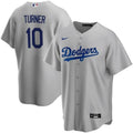 Men's Los Angeles Dodgers Justin Turner #10 Nike Gray 2020 MLB Jersey