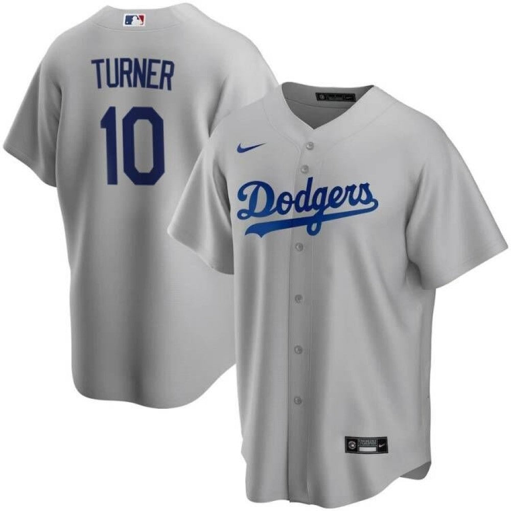 Men's Los Angeles Dodgers Justin Turner #10 Nike Gray 2020 MLB Jersey