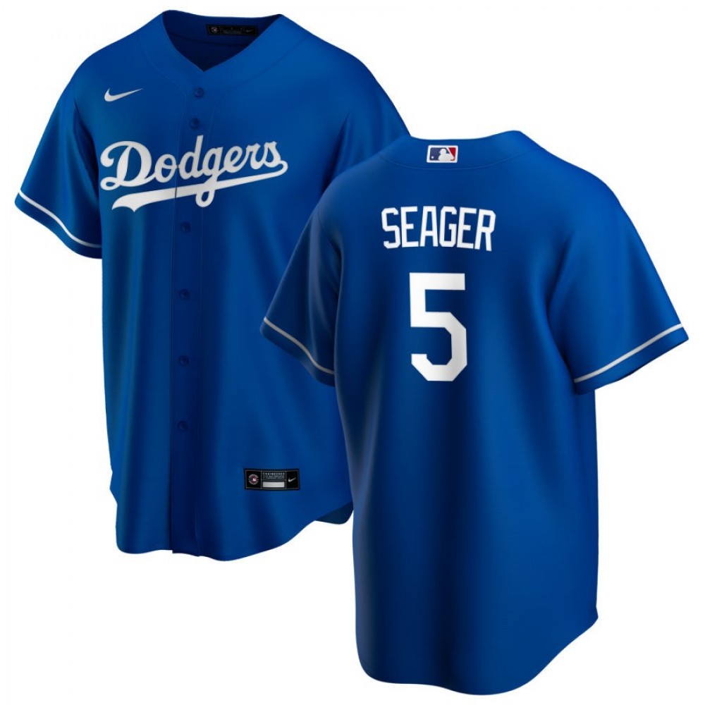Men's Los Angeles Dodgers Corey Seager #5 Nike Royal Alternate 2020 MLB Jersey