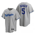 Men's Los Angeles Dodgers Corey Seager #5 Nike Gray 2020 World Series Champions Home MLB Jersey