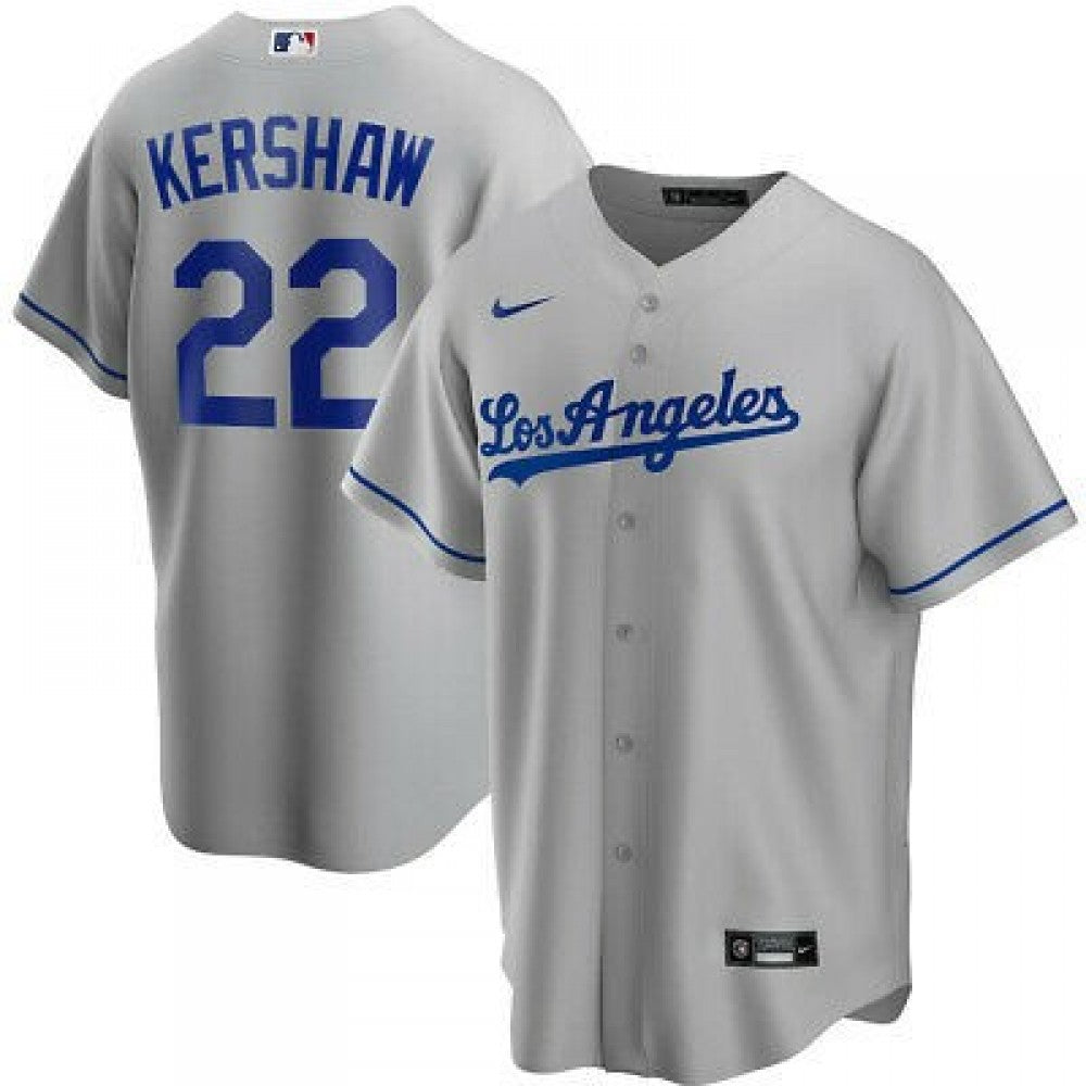 Men's Los Angeles Dodgers Clayton Kershaw #22 Nike Gray Alternate 2020 MLB Jersey