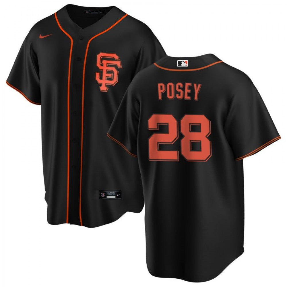 Men's San Francisco Giants Buster Posey #28 Nike Black Alternate 2020 MLB Jersey
