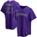 Men's Colorado Rockies Trevor Story #27 Nike Purple 2020 Alternate MLB Jersey