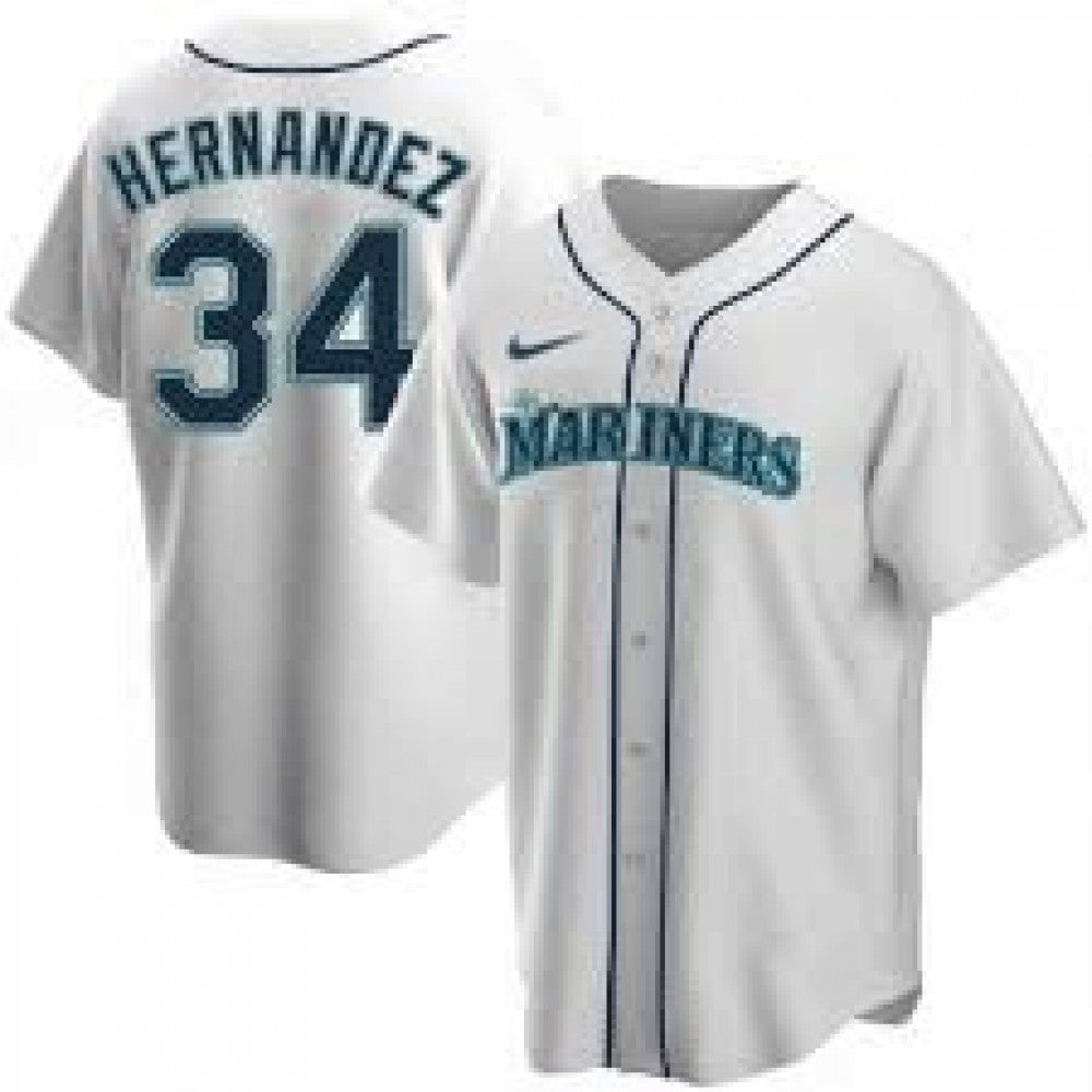 Men's Seattle Mariners Flix Hernndez #34 Nike White Home 2020 MLB Jersey