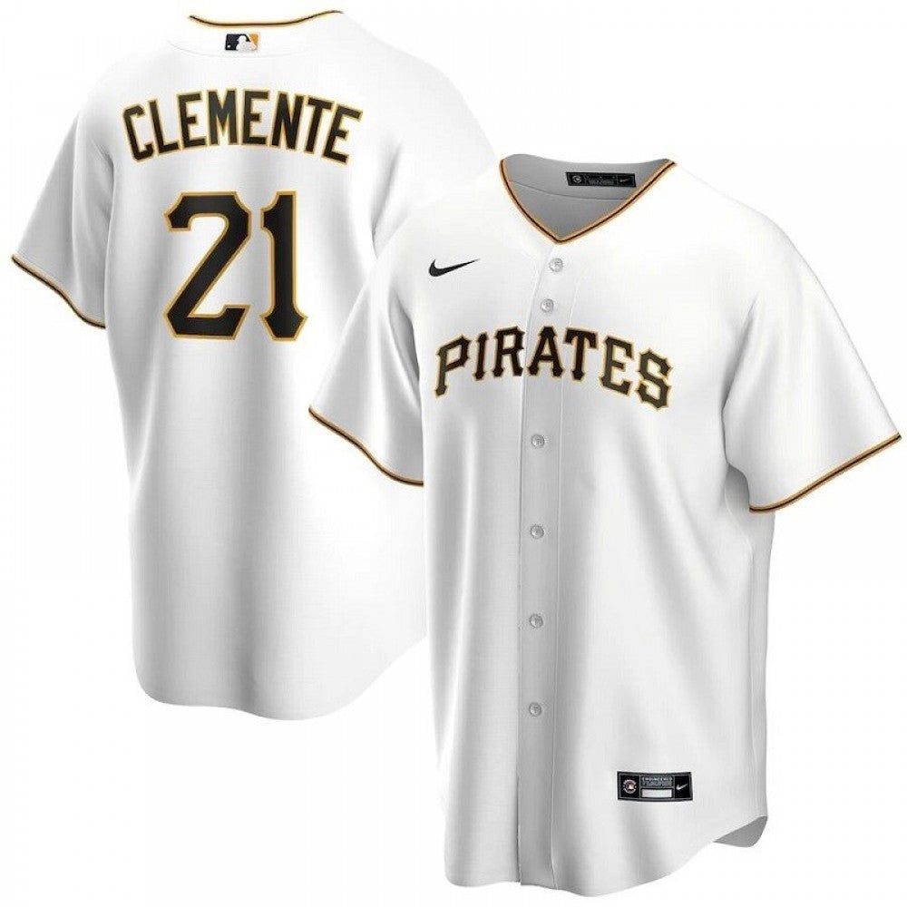 Men's Pittsburgh Pirates Roberto Clemente #21 Nike White Home 2020 MLB Jersey
