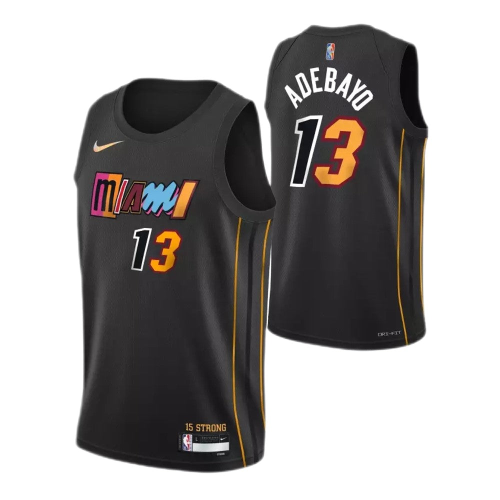 Men's Miami Heat Bam Adebayo #13 Nike Black 2021/22 Swingman NBA Jersey - City Edition