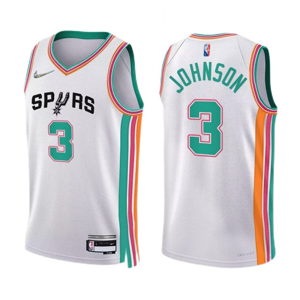 Men's San Antonio Spurs Keldon Johnson #3 Nike White 2021/22 Swingman NBA Jersey - City Edition