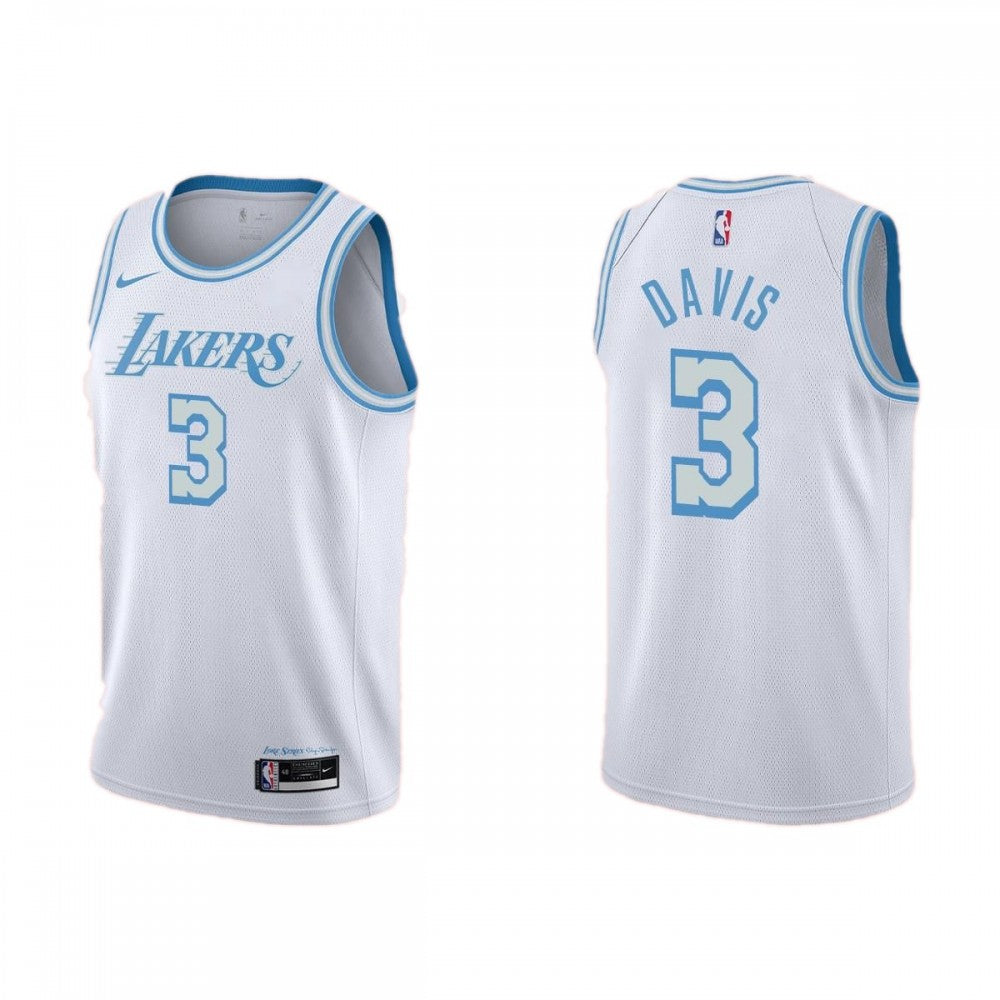 Men's Los Angeles Lakers Anthony Davis #3 Nike White 2020/21 Swingman NBA Jersey - City Edition