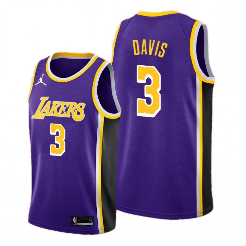 Men's Los Angeles Lakers Anthony Davis 3 Jordan Purple 20/21 Swingman NBA Jersey-Statement Edition