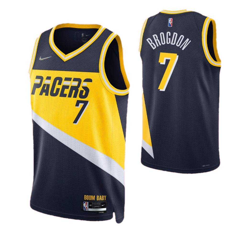 Men's Indiana Pacers Malcolm Brogdon #7 Nike Navy 2021/22 Swingman NBA NBA Jersey - City Edition