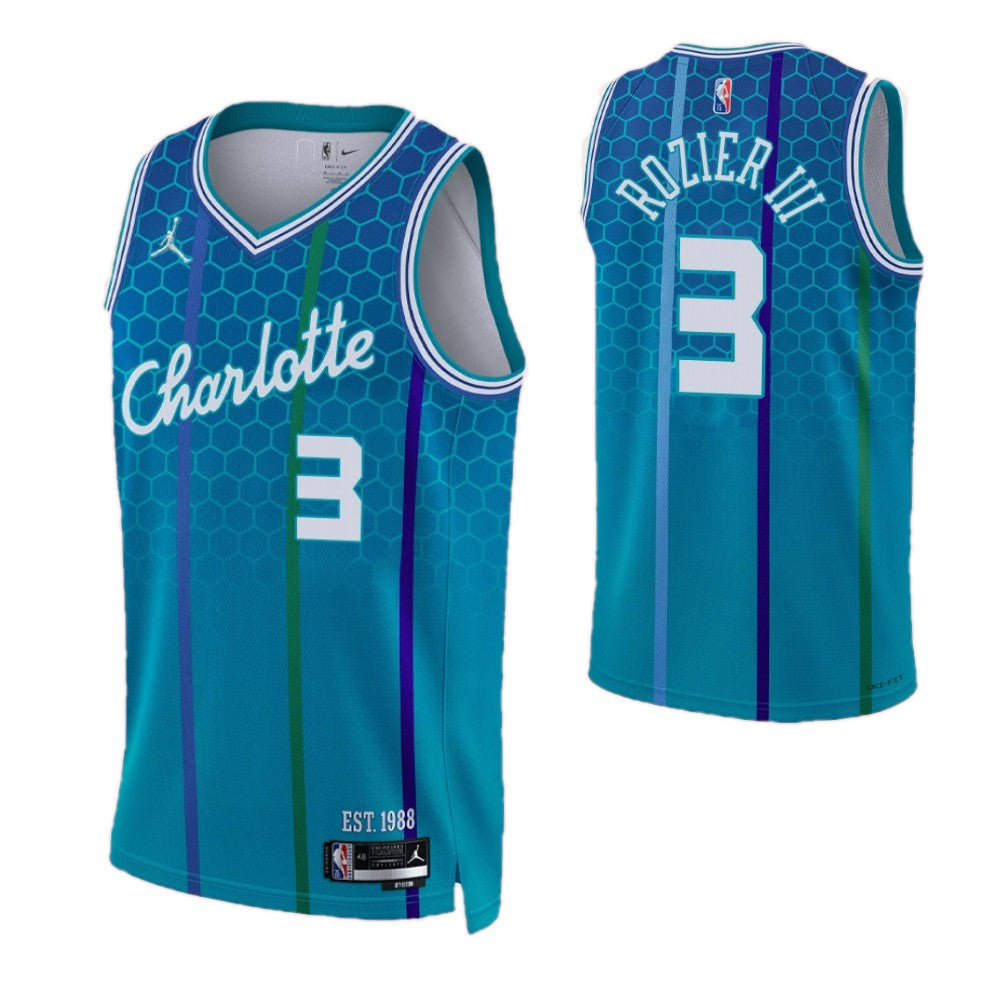 Men's Charlotte Hornets Terry Rozier #3 Nike Blue 2021/22 Swingman NBA NBA Jersey - City Edition