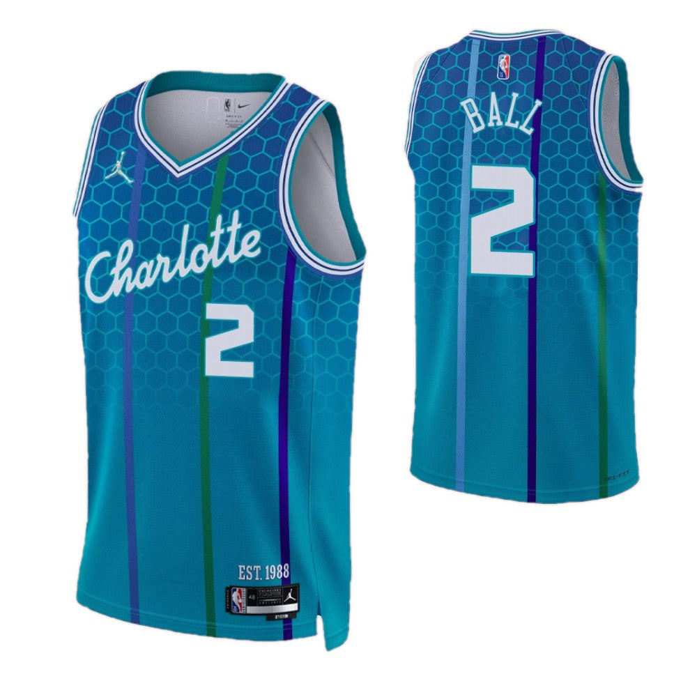Men's Charlotte Hornets LaMelo Ball #2 Nike Blue 2021/22 Swingman NBA NBA Jersey - City Edition