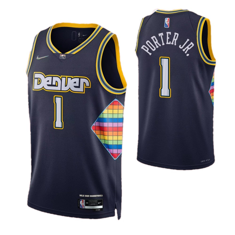 Men's Denver Nuggets Porter Jr #1 Nike Navy 2021/22 Swingman NBA NBA Jersey - City Edition