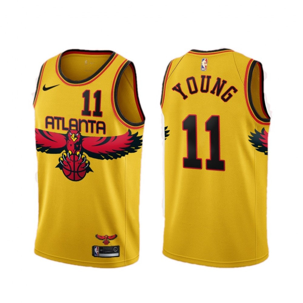 Men's Atlanta Hawks Trae Young #11 Nike Yellow 2021/22 Swingman NBA NBA Jersey - City Edition