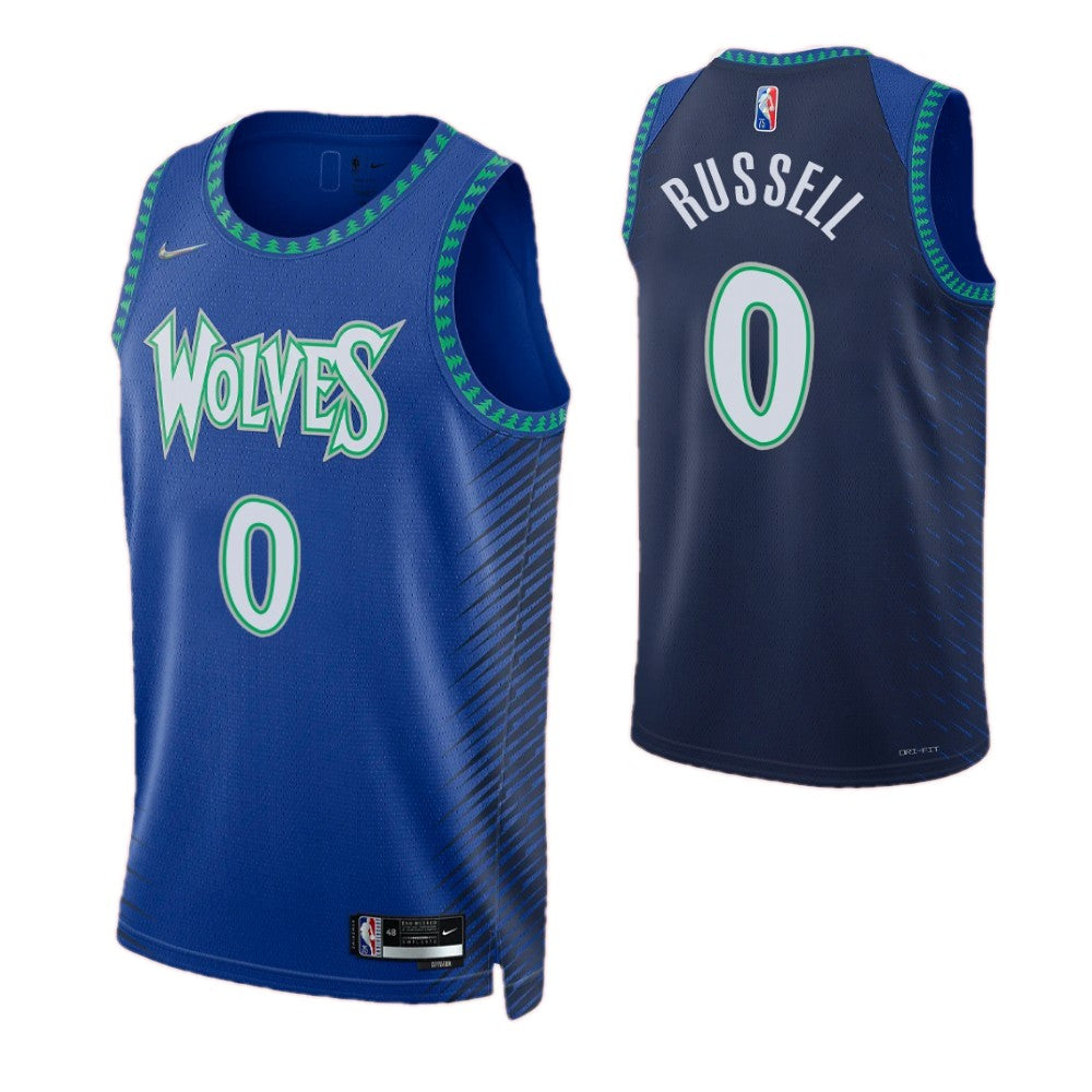 Men's Minnesota Timberwolves D'Angelo Russell #0 Nike Blue 2021/22 Swingman NBA NBA Jersey -City Edition