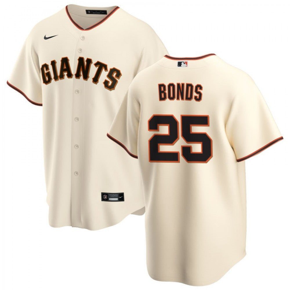 Men's San Francisco Giants BONDS #25 Nike Cream Home 2020 MLB Jersey