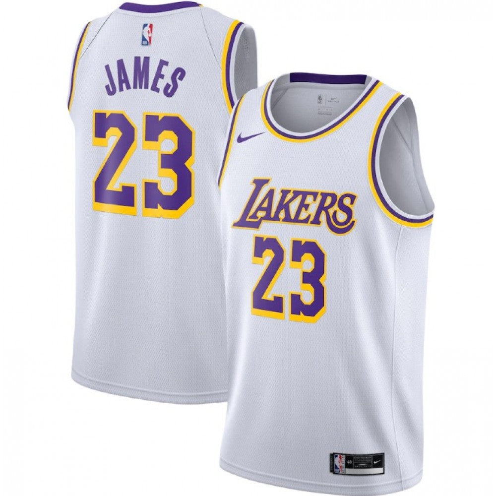 Men's Los Angeles Lakers LeBron James #23 White Swingman NBA Jersey - Association Edition