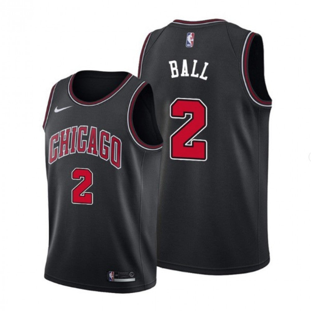 Men's Chicago Bulls Lonzo Ball #2 Nike Black Swingman NBA Jersey - Statement Edition