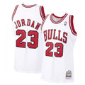 Men's Chicago Bulls Michael Jordan #23 Throwback White 1997-98 Hardwood Classics Player NBA Jersey
