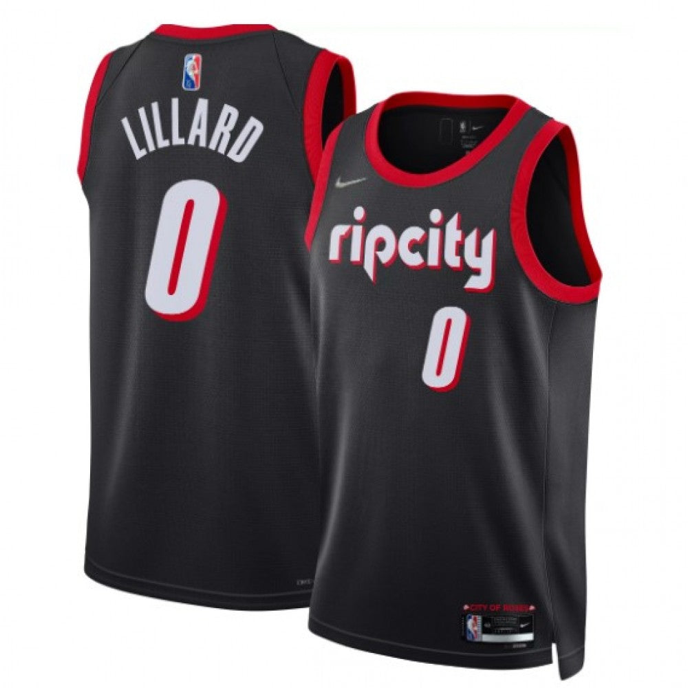 Men's Portland Trail Blazers Damian Lillard #0 Nike Black 2021/22 Swingman NBA NBA Jersey - City Edition