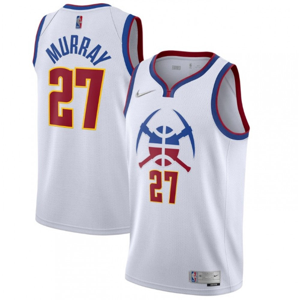 Men's Denver Nuggets Jamal Murray #27 Nike White 2020/21 Swingman Player NBA Jersey C Earned Edition