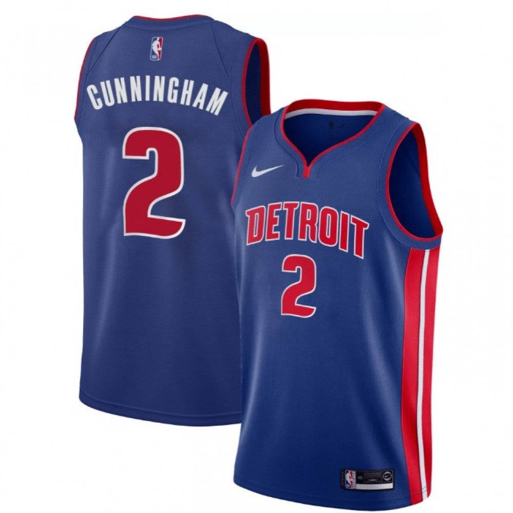 Men's Detroit Pistons Cade Cunningham #2 Nike Blue 2021 Swingman NBA Jersey - Icon Edition