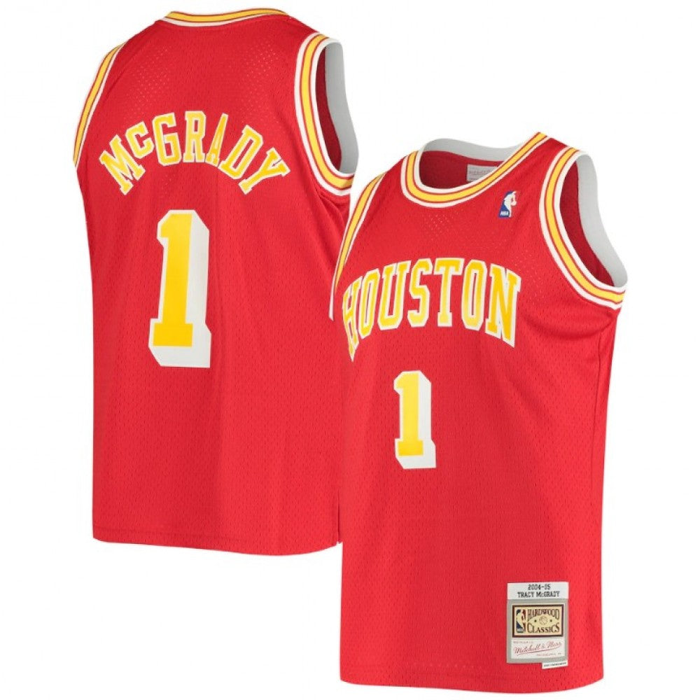 Men's Houston Rockets Tracy McGrady #1 Throwback Red 04-05 Hardwood Classics Swingman NBA Jersey