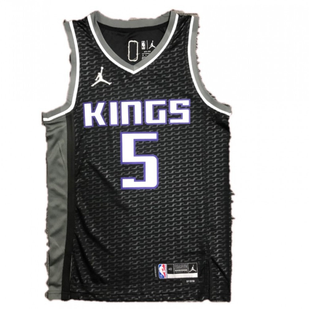 Men's Sacramento Kings De'Aaron Fox #5 Jordan Black 2021/22 Swingman NBA NBA Jersey - City Edition