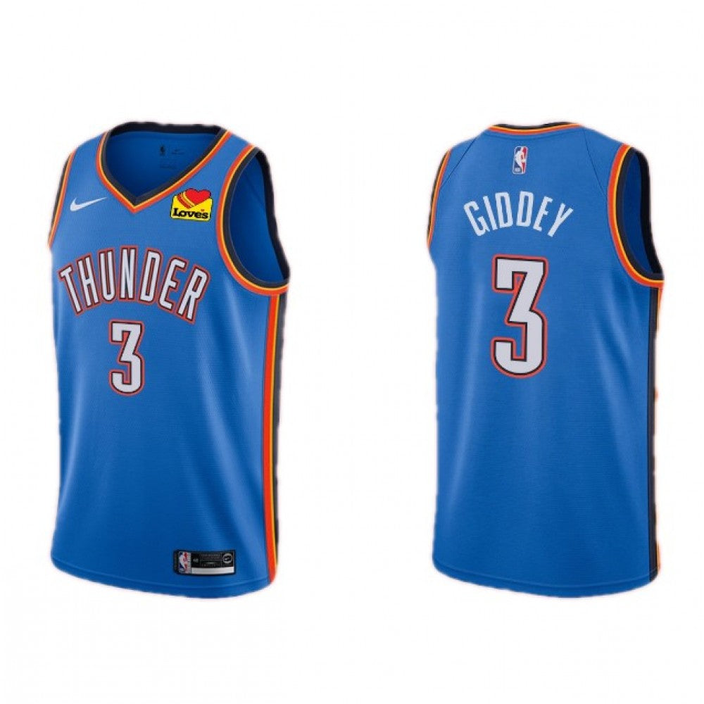 Men's Oklahoma City Thunder Josh Giddey #3 Nike Blue 20/21 Swingman NBA Jersey- Icon Edition