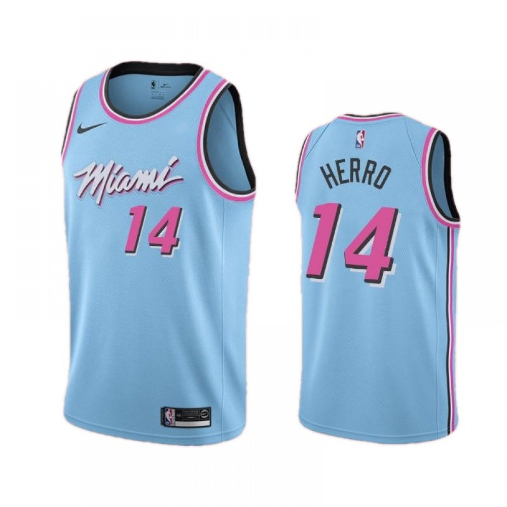Men's Miami Heat Tyler Herro #14 Nike Blue 2019/20 Finished Swingman NBA Jersey - City Edition