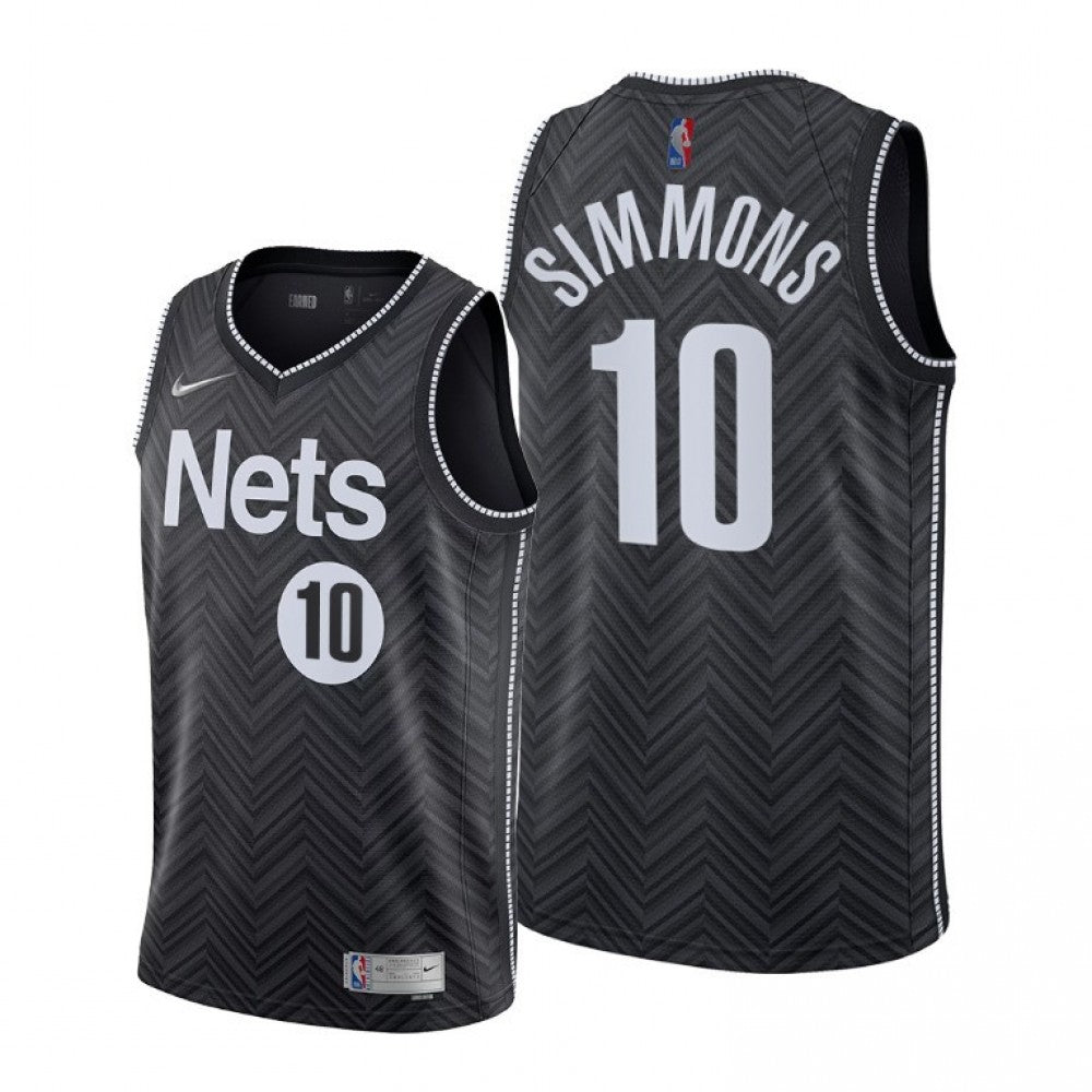 Men's Brooklyn Nets Ben Simmons #10 Nike Black 2020/21 Swingman Player NBA Jersey C Earned Edition
