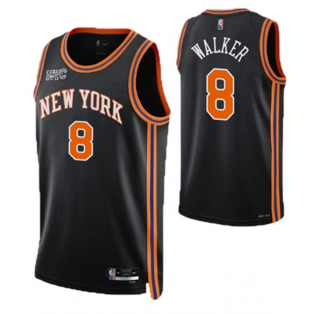 Men's New York Knicks Kemba Walker #8 Nike Black 2021/22 Swingman NBA NBA Jersey - City Edition