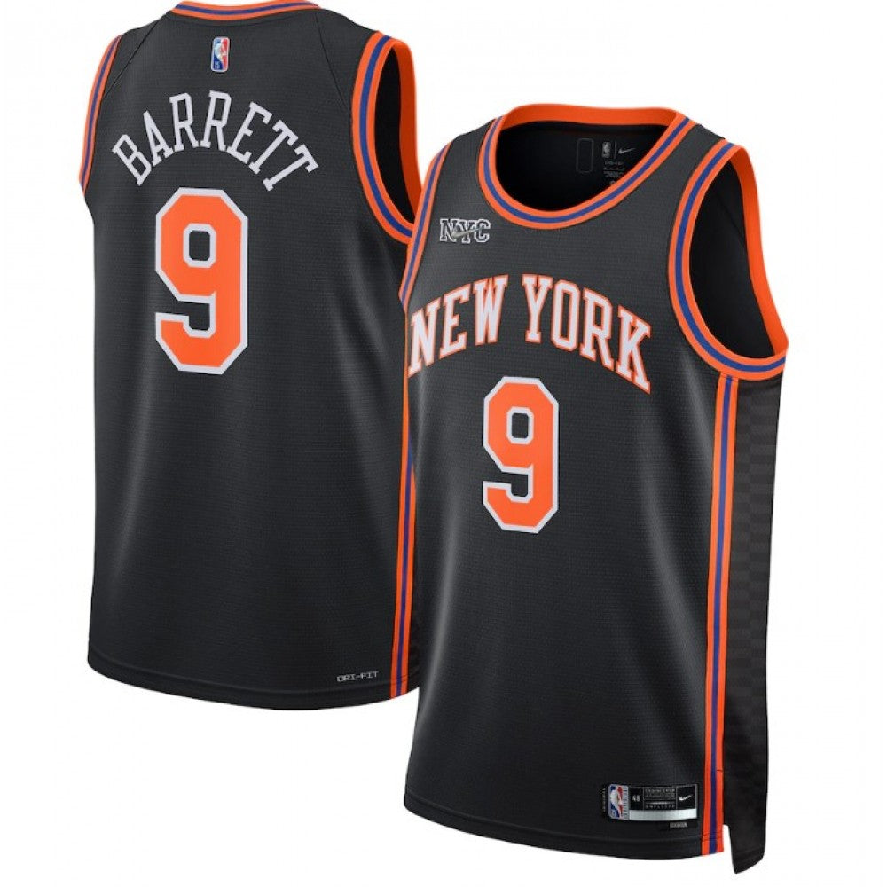Men's New York Knicks RJ Barrett #9 Nike Black 2021/22 Swingman NBA NBA Jersey - City Edition