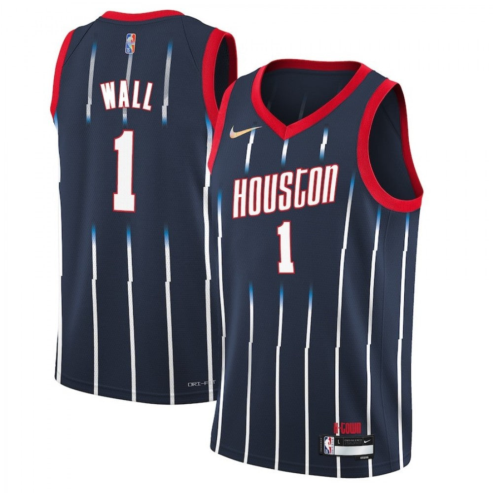 Men's Houston Rockets John Wall #1 Nike Navy 2021/22 Swingman NBA Jersey - City Edition