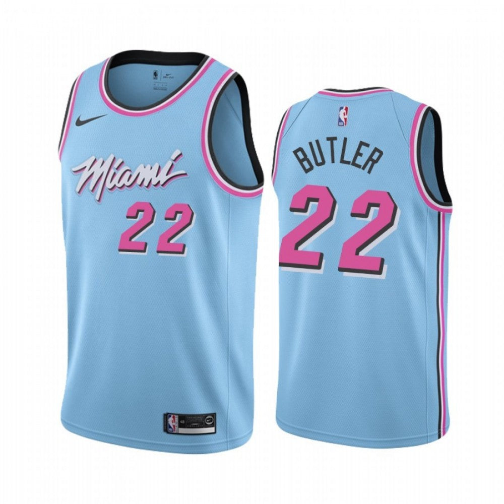 Men's Miami Heat Jimmy Butler #22 Nike Blue 2019/20 Finished Swingman NBA Jersey - City Edition