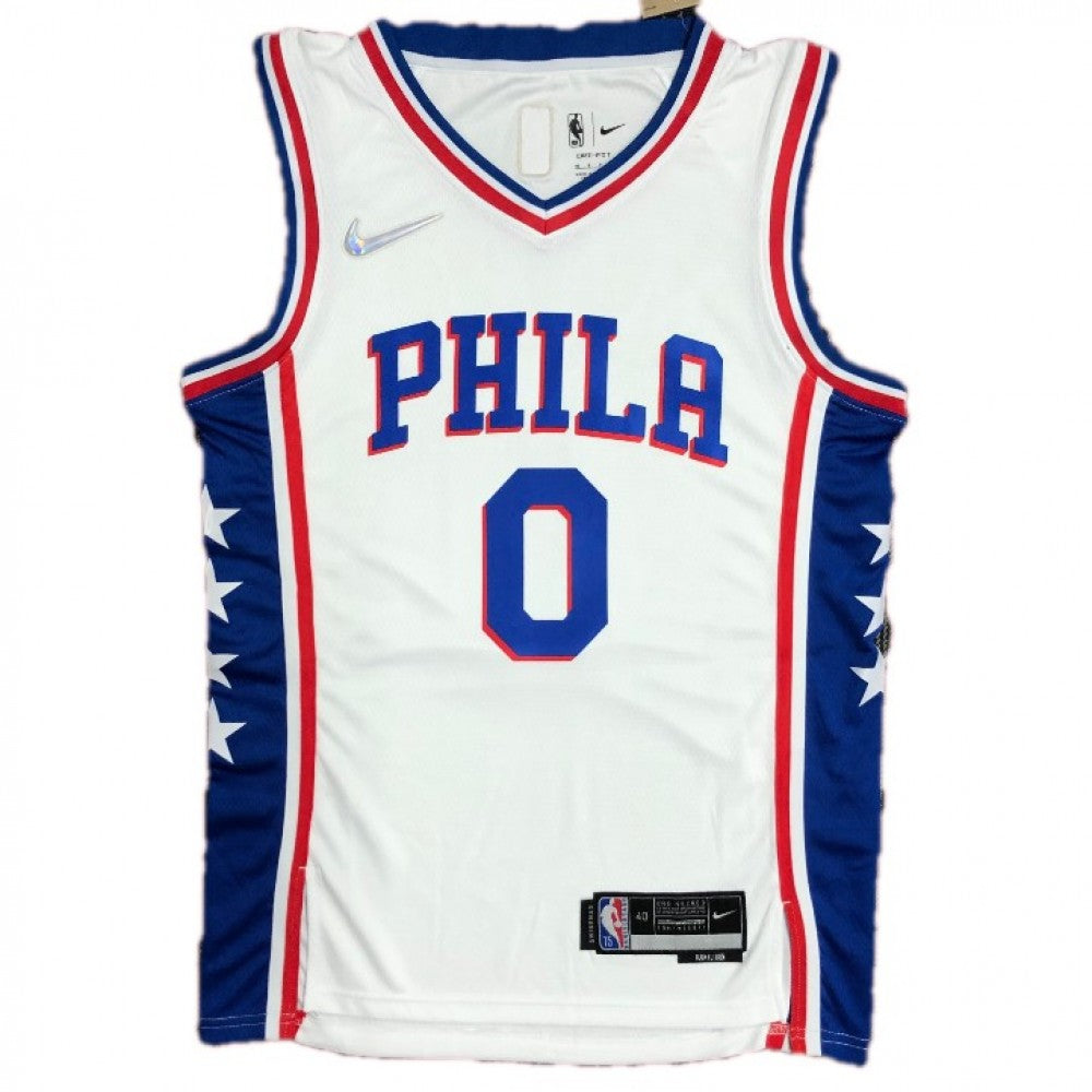 Men's Philadelphia 76ers Tyrese Maxey #0 Nike White 2021/22 Swingman NBA NBA Jersey - Icon Edition