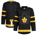 Men's Toronto Maple Leafs x drew house adidas Black&amp;Yellow Alternate Blank NHL Jersey