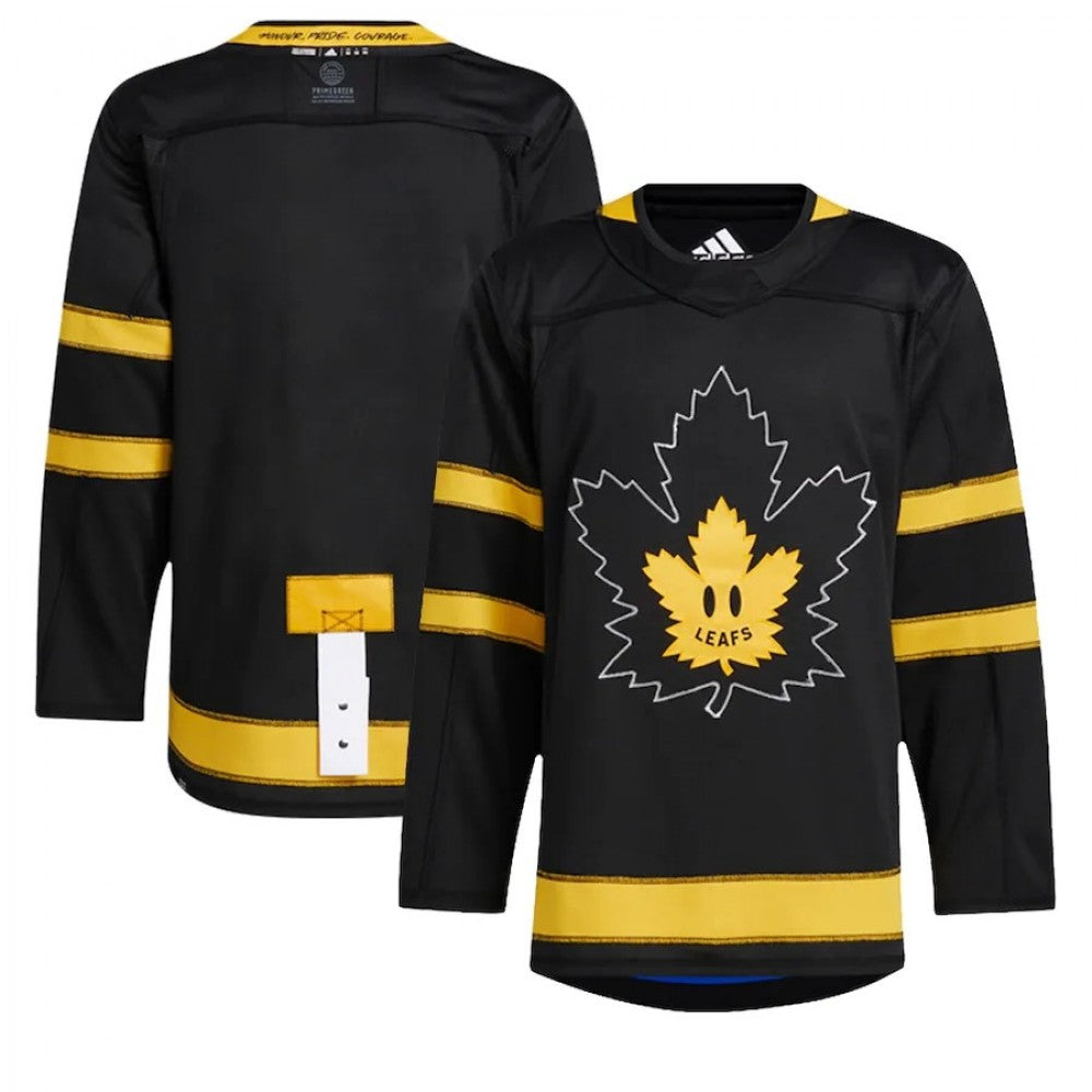 Men's Toronto Maple Leafs x drew house adidas Black&amp;Yellow Alternate Blank NHL Jersey