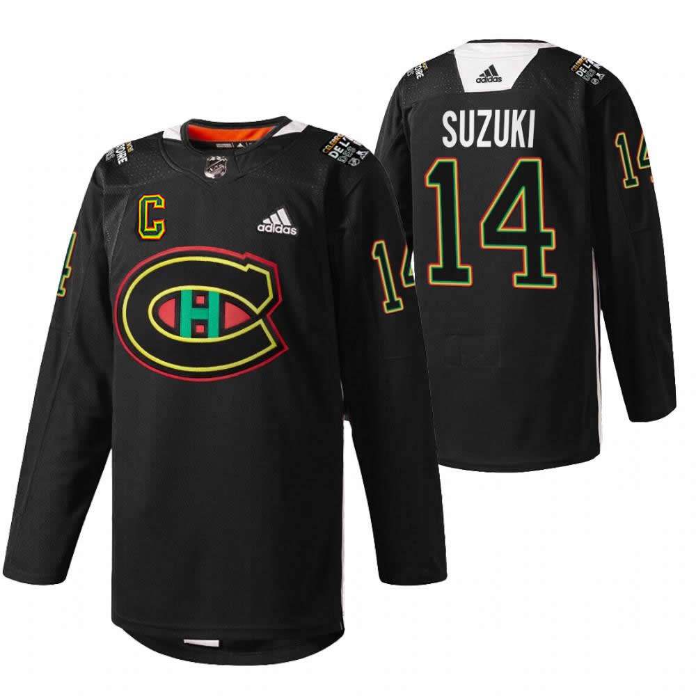 Montreal Canadiens Nick Suzuki Black History Night Warmup NHL Jersey