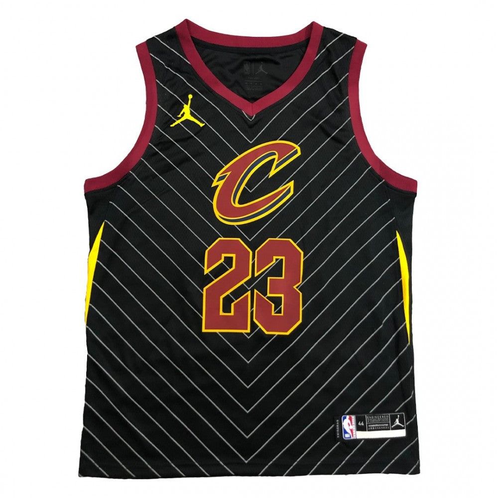 Men's Cleveland Cavaliers Lebron James #23 Jordan Black Swingman NBA Jersey - Statement Edition
