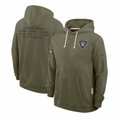 Las Vegas Raiders Salute to Service Sideline Dominant Force NFL Pullover Hoodie