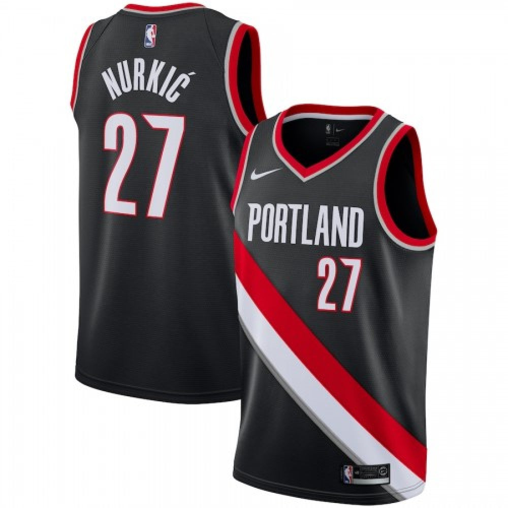Men's Portland Trail Blazers Jusuf Nurkic #27 Nike Black Swingman NBA Jersey - Icon Edition