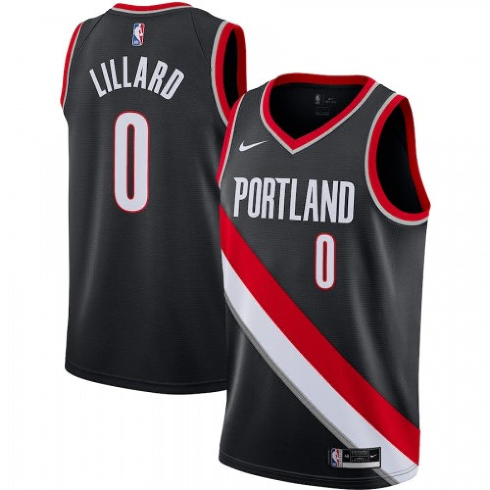 Men's Portland Trail Blazers Damian Lillard #0 Nike Black 2020/21 Swingman NBA Jersey C Icon Edition