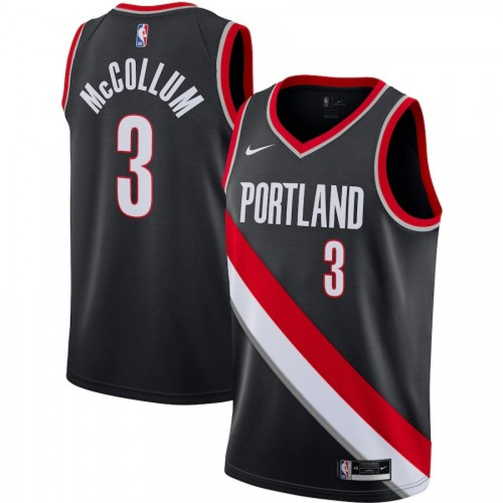 Men's Portland Trail Blazers C.J. McCollum #3 Nike Black 2020/21 Swingman NBA Jersey - Icon Edition