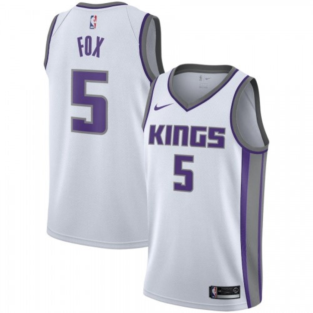 Men's Sacramento Kings De'Aaron Fox #5 Nike White Swingman NBA Jersey - Association Edition