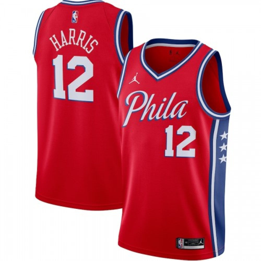 Men's Philadelphia 76ers Tobias Harris #12 Jordan Red 2020/21 Swingman NBA Jersey - Statement Edition